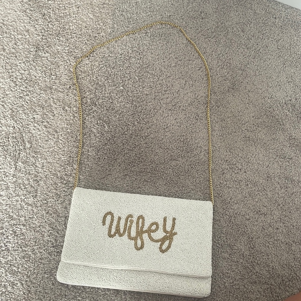 Wifey beaded clutch